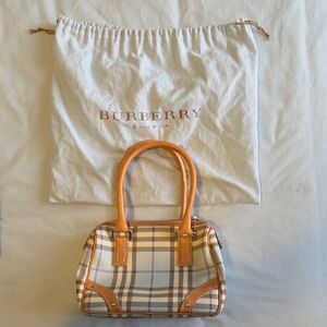 Burberry Beige and Tan Plaid Satchel